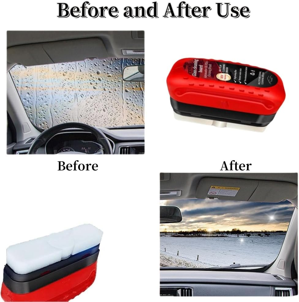 Car Windshield Oil Film Cleaning Brush, Glass Polishing Tool, Front Rear Mirror Cleaner image number 5