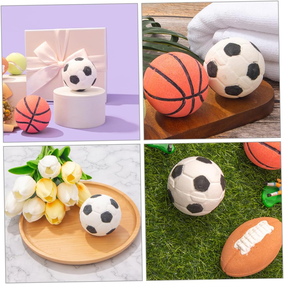 IWOWHERO Essential Oil Bath Salt Football Shape Natural Skin-Friendly Bathing Set for Relaxation image number 6