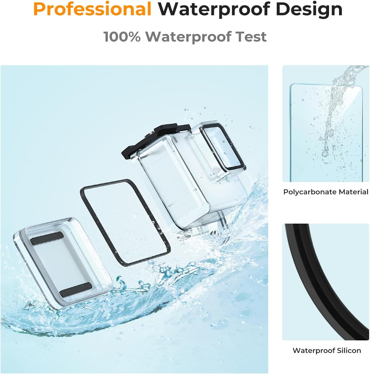 K&F Concept Waterproof Case with Dive Filters Compatible with Gopro Hero 12/11/10/9 Black, Protective Underwater Dive Housing Case Accessories Kit Bundle image number 3