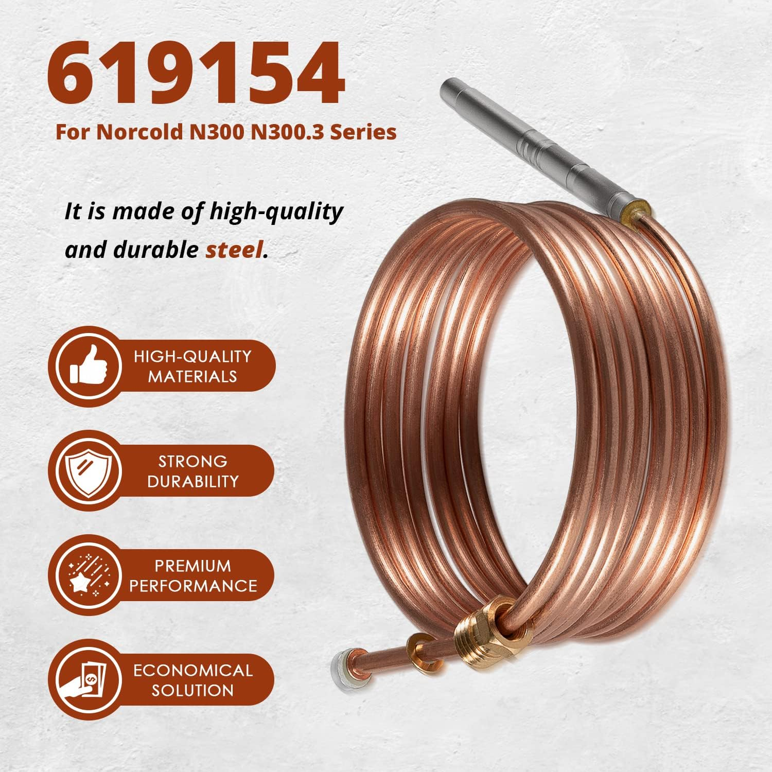 619154 Thermocouple Fits for Norcold N300 N300.3 Series RV Refrigerators for 2 Way 3 Way Models image number 1