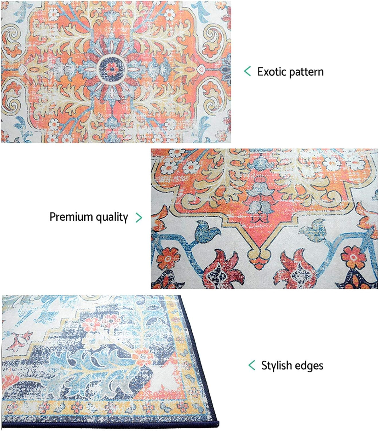 Artiss Floor Rugs, 160 X 230Cm Floors Runner Area Rug for Living Room Large Carpet Mat Home Bedroom Kitchen Decor Outdoor Indoor Accessories, Washable Rectangle Short Pile Easy Care Multicoloured. image number 4