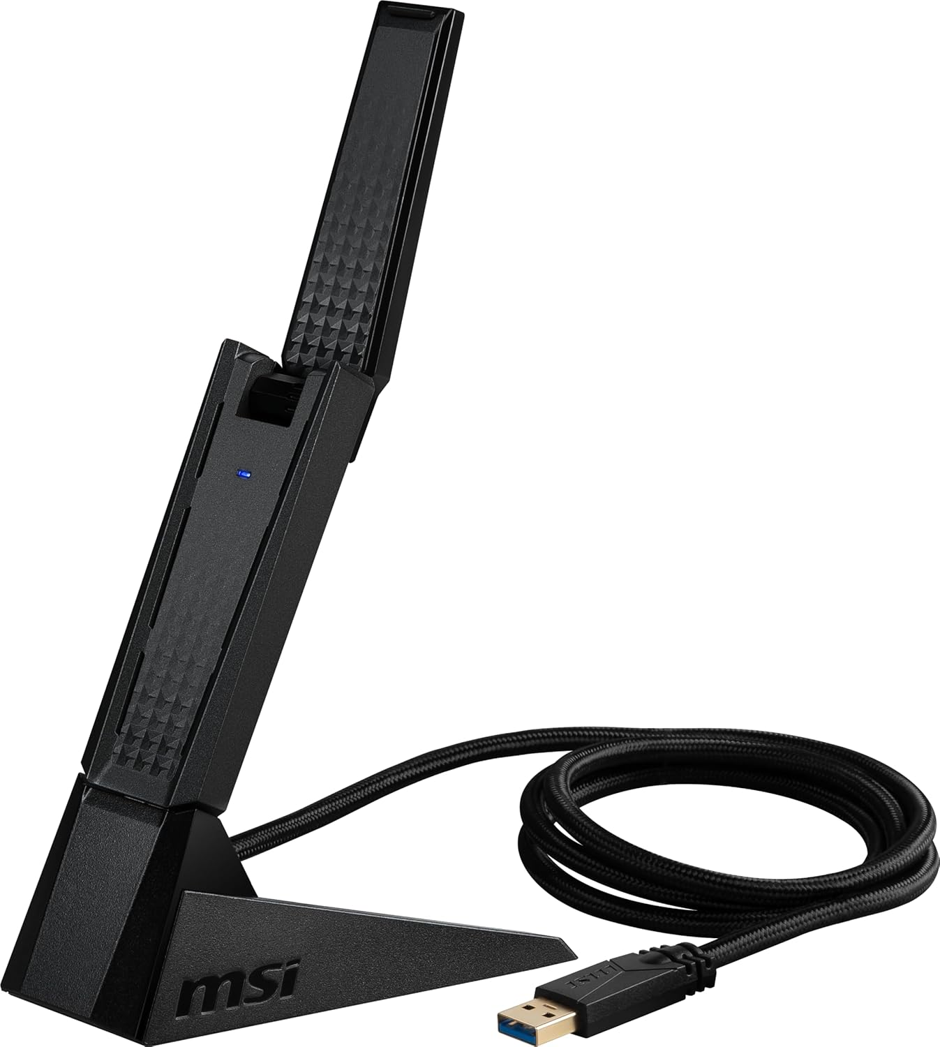 MSI AXE5400 Wifi 6E USB Adapter - WLAN up to 5400Mbps (6Ghz, 5Ghz, 2.4Ghz Wireless), USB 3.2 Gen 1, MU-MIMO, 2X High-Gain Tri-Band Antennas, Beamforming, WPA3 - Cradle Included image number 3