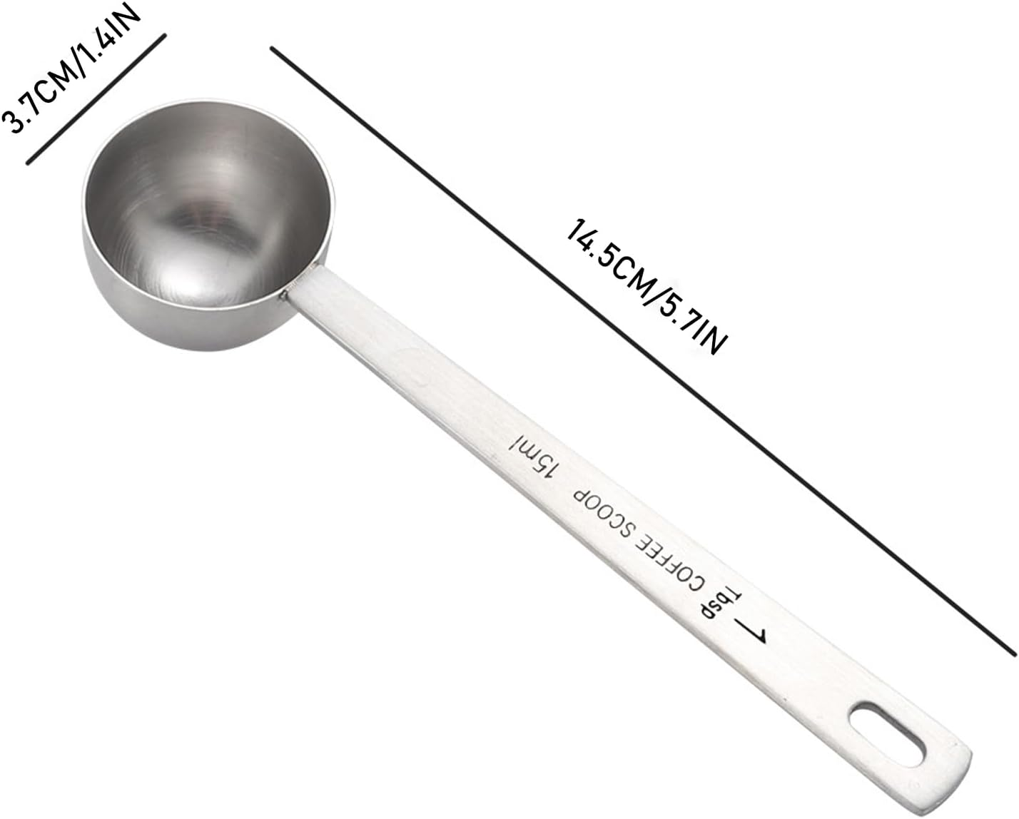Measuring Spoons, Coffee Scoop Set, 2PCS 15 Ml Stainless Steel Tablespoon Scoops with Long Handle, Measuring Tablespoon for Ground Coffee, Loose Tea,Milk Brewin and Powder image number 6