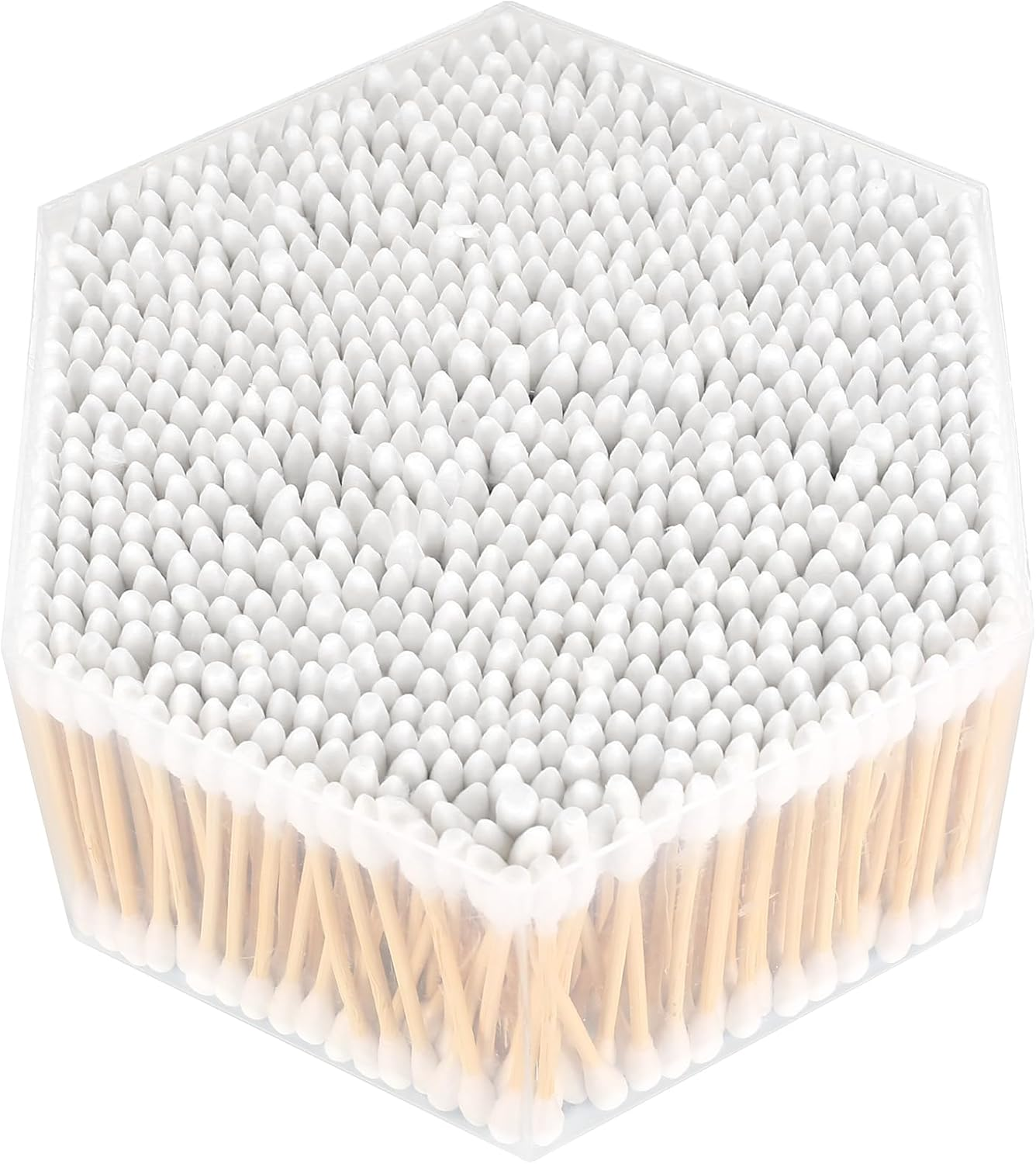 800 Pointed & round Count Cotton Buds,Cotton Swabs, Natural Cotton Swabs for Ears Swabs Sticks, Cotton Tips with Wooden Sticks for Makeup Cleaning Arts Crafts, with Storage Container image number 3