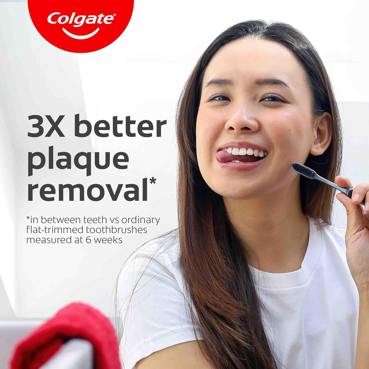 Colgate Slim Soft Charcoal Manual Toothbrush, 2 Pack, Soft with Slimmer Tip Charcoal Infused Bristles image number 2