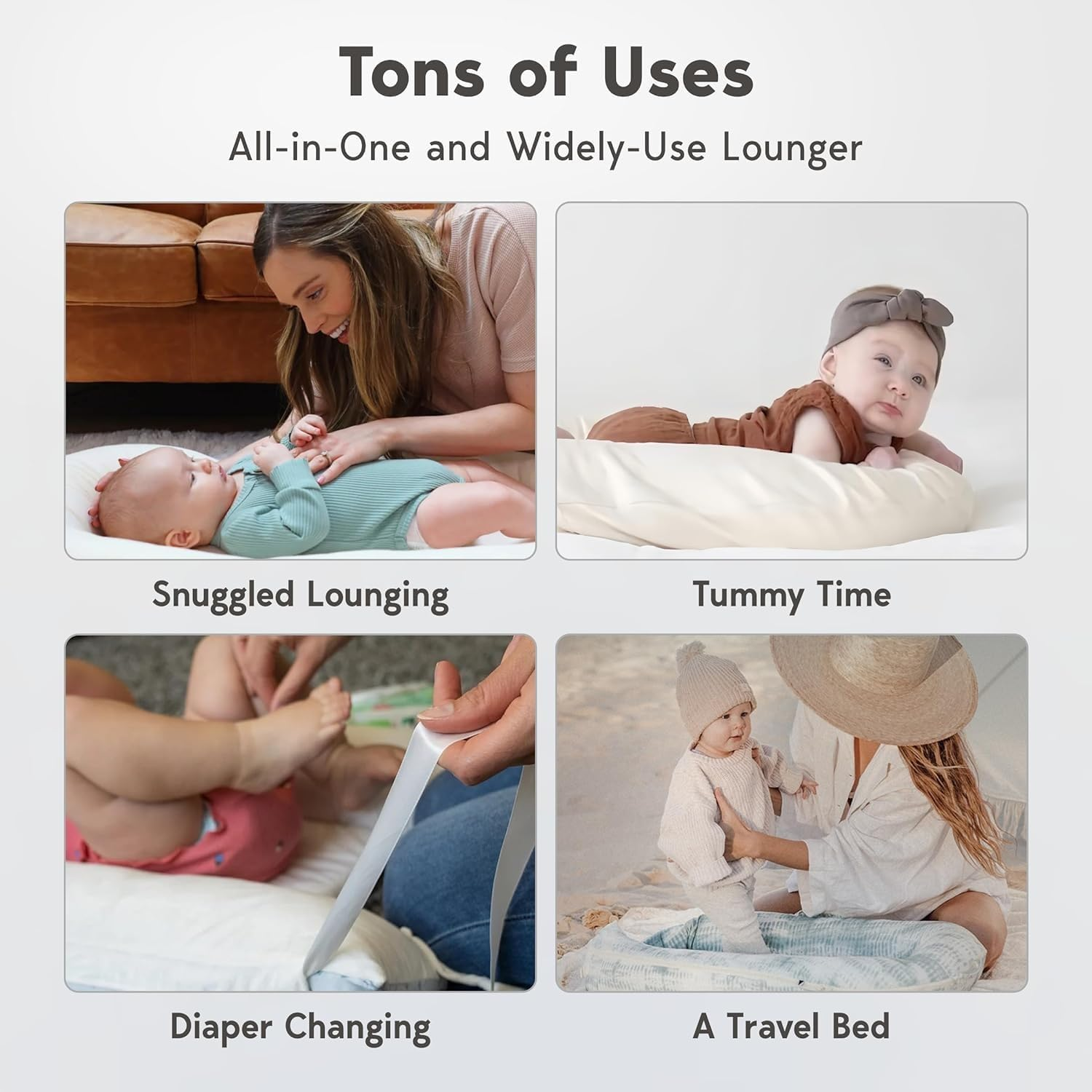 Coocoobaby Infant Lounger, Baby Nest Cover for Baby Girls & Boys, Newborn Essentials for Baby 0-12 Months, 100% Cotton Breathable, Portable Travel Bed (Fields of Rye) image number 3