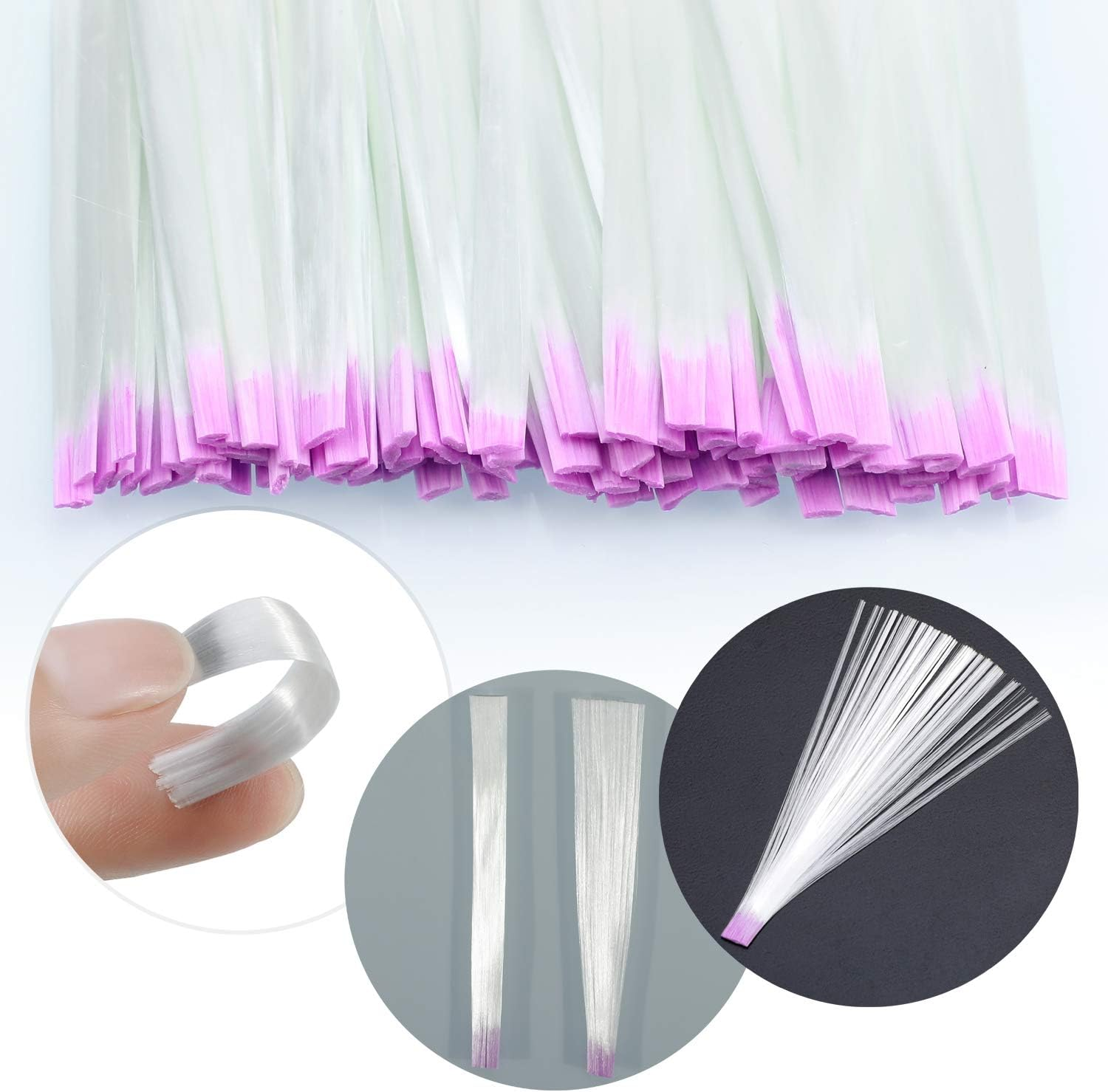 MWOOT 100 Pieces Fiberglass Nail Extension Silk,Nails Tips Quick Extension Fiberglass Fiber Silk False Nails Tips Salon Tool Accessories for UV Gel Nails Art image number 2