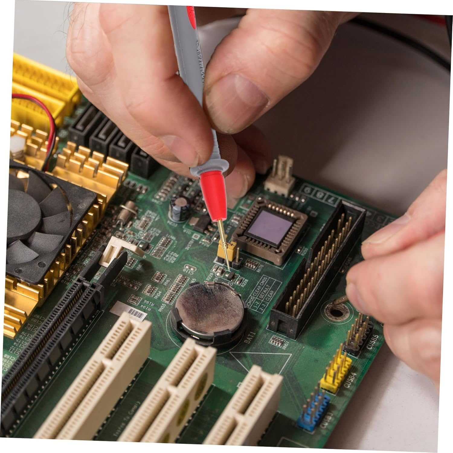 SOLUSTRE 2Pcs Banana Jack Test Probe Kit Multimeter Leads Replacement Probe Tips Automotive Repair Tool Volt Leads image number 1