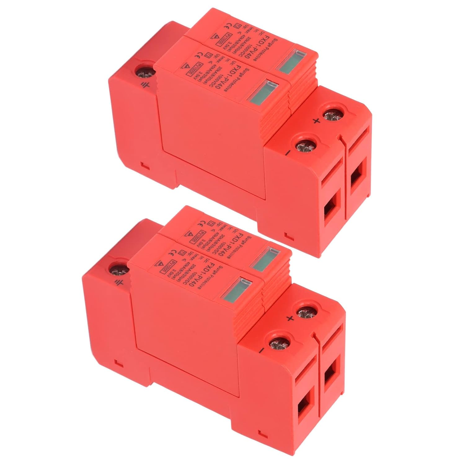 Hyuduo 2P SPD Protective Devices, 40Ka Maximum Discharge Current, Excellent Performance, Visual Window, PC Mystical/Fantasy Retardant Material, 2P Rail Installation, for 3.5Kv Voltage Level (#3) image number 2