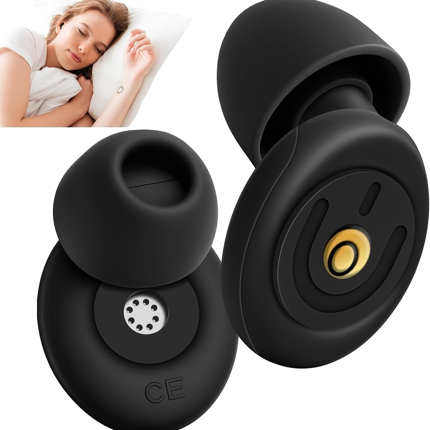 Guanteam Ultra-Soft Ear Plugs for Sleeping: 50Db Noise Cancelling with Dualcore&trade; Filter | Eco Silicone & Anti-Slip Design | 3 Sizes (S/M/L) | Washable & Reusable Hearing Protection for Sleeping, Concerts & Travel | Includes Portable Case（Black） image number 5
