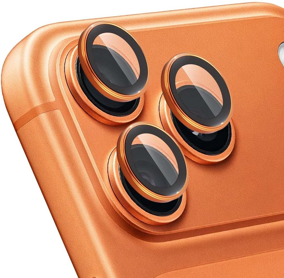 AOOSU 17 Pro Max/17 Pro Camera Lens Protector - 3 Pack [Top 9H+ Thin Tempered Glass] HD Invisible Tempered Glass Protectors Scratch Resistant Fit Camera,Does Not Affect Night Shots, Orange - 17 Pro Integrated Lens Screen Protector image number 4