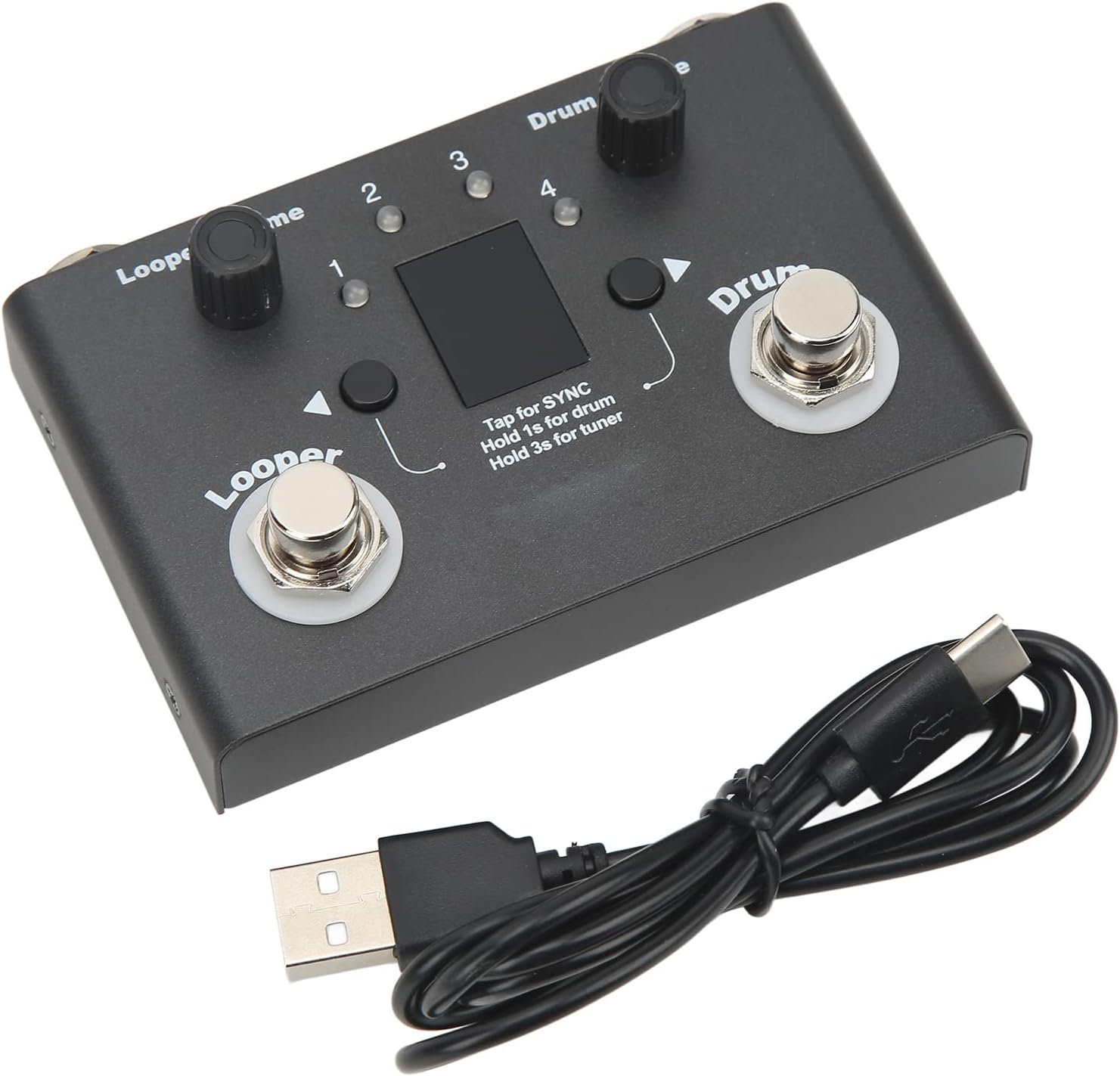Drum Looper Pedal 4 Storage Location 11 Minutes Recording Time Metal Loop Effect Pedal for Creative Musicians image number 3