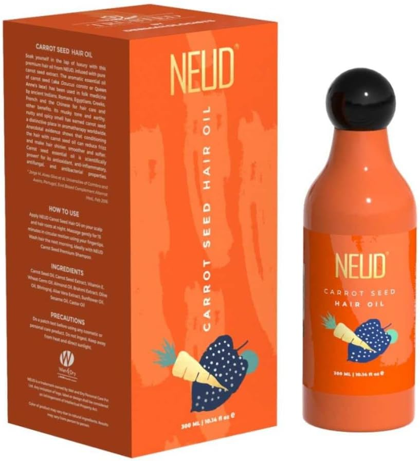 NEUD Carrot Seed Premium Hair Oil for Men & Women - 300 Ml, Natural Carrot, Pack of 1 image number 2
