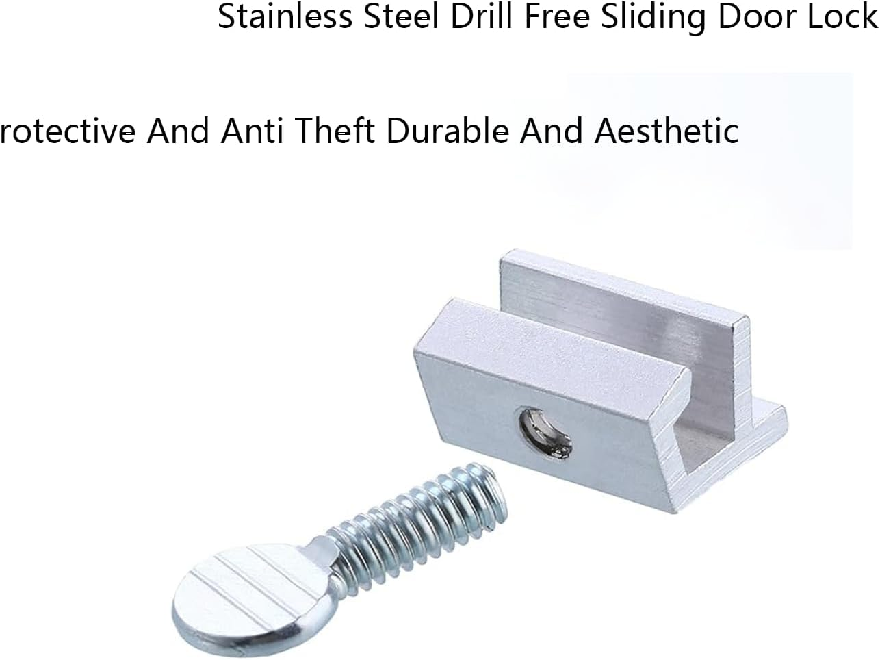 Adjustable Sliding Window Safety Locks 12 PCS No Drilling Required Easy to Install Security Lock for HOM Bedroom Bathroom Windows（Silver image number 5