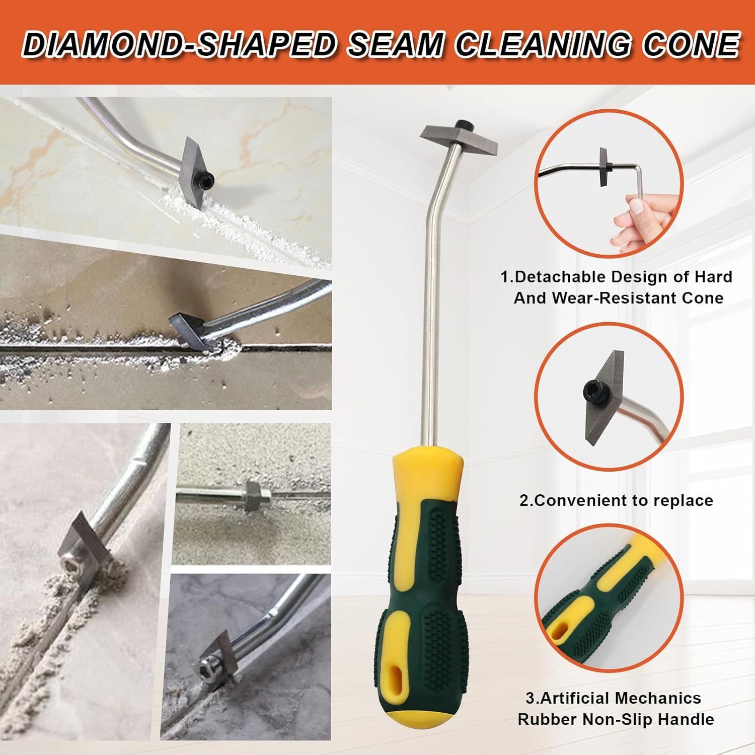 29 Pack Grout Removal Tool, 2 Tile Grout Saw and 2 Grout Hand Saw with 12 Pieces Extra Blades, Caulking Removal Tools for Cleaning Ceramic Tile Joints and Corners image number 4