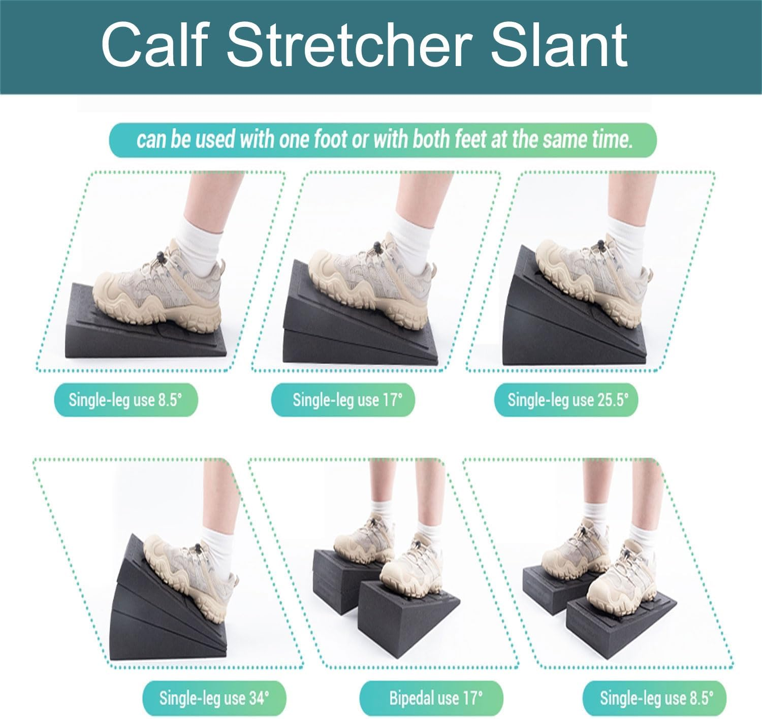 Yqkangzhu Squat Wedge Block, Non Slip Slant Board for Calf Stretching, 3 Pcs Adjustable Incline Board, Calf Stretch Squat Ramp, Deadlift Squat, Portable Squat Wedge for Gym Home Heel Elevated Squat image number 5