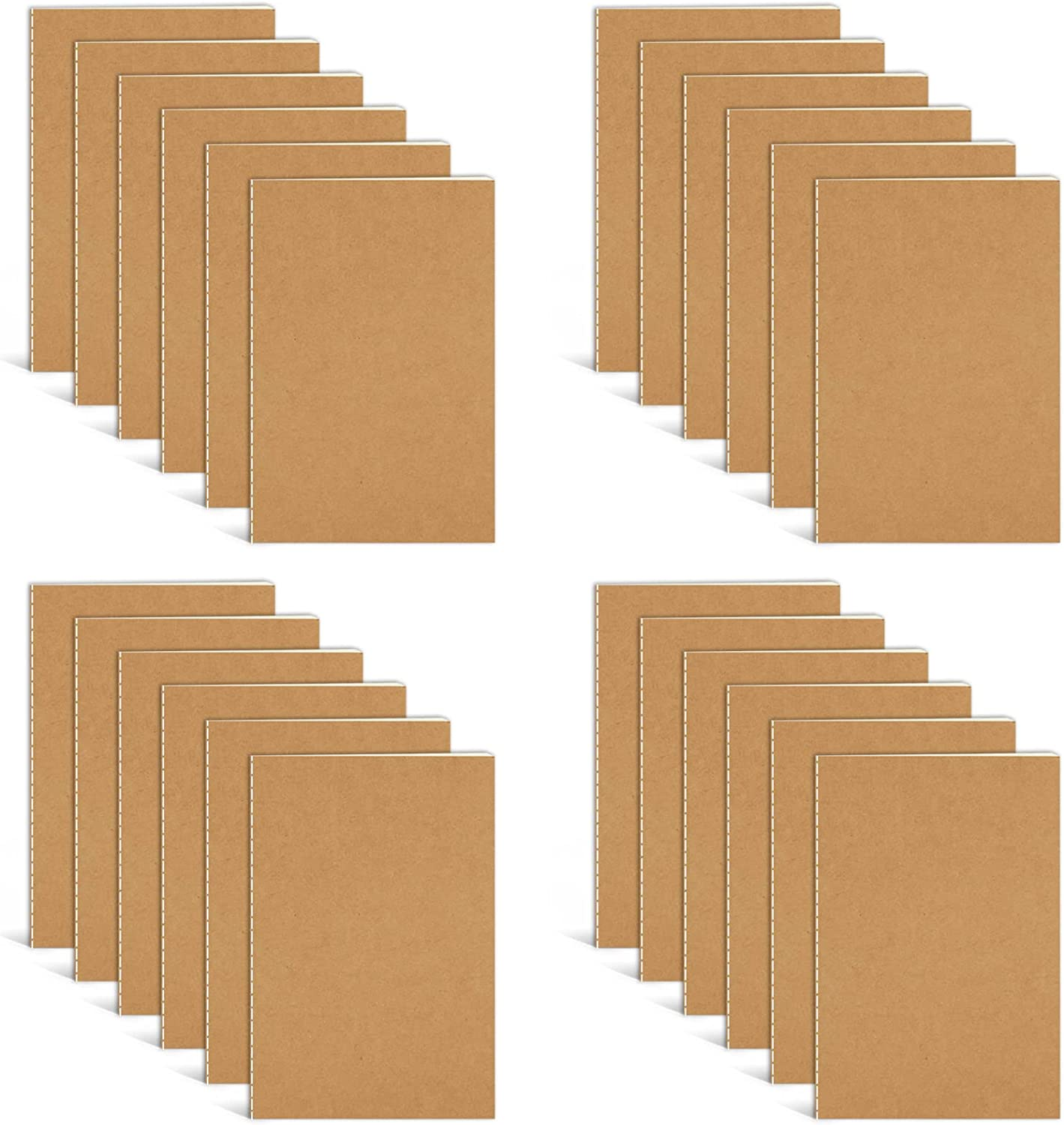 24Pack Mini Notebook Bulk, 3.5 X 5" Small Journal 36 Lined Pages(18 Sheets) Kraft Mini Jounrnal Soft Cover Writing Notepads for Kids Students Gifts School Home Office image number 6