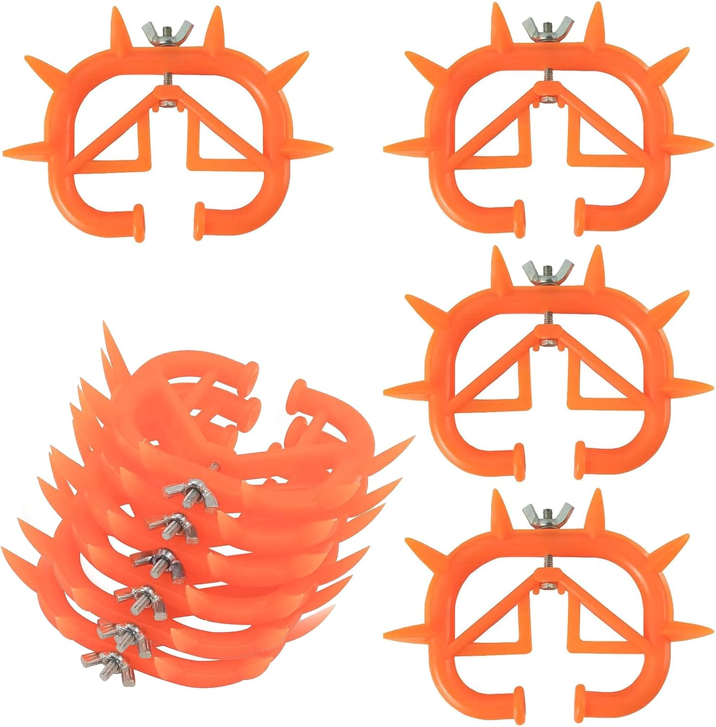 Nlvnmv 10 PCS Thickened Plastic Calf Weaning Rings, Durable Orange Cow Nose Rings for Livestock, Cattle Weaning Tool to Prevent Calf Sucking image number 4