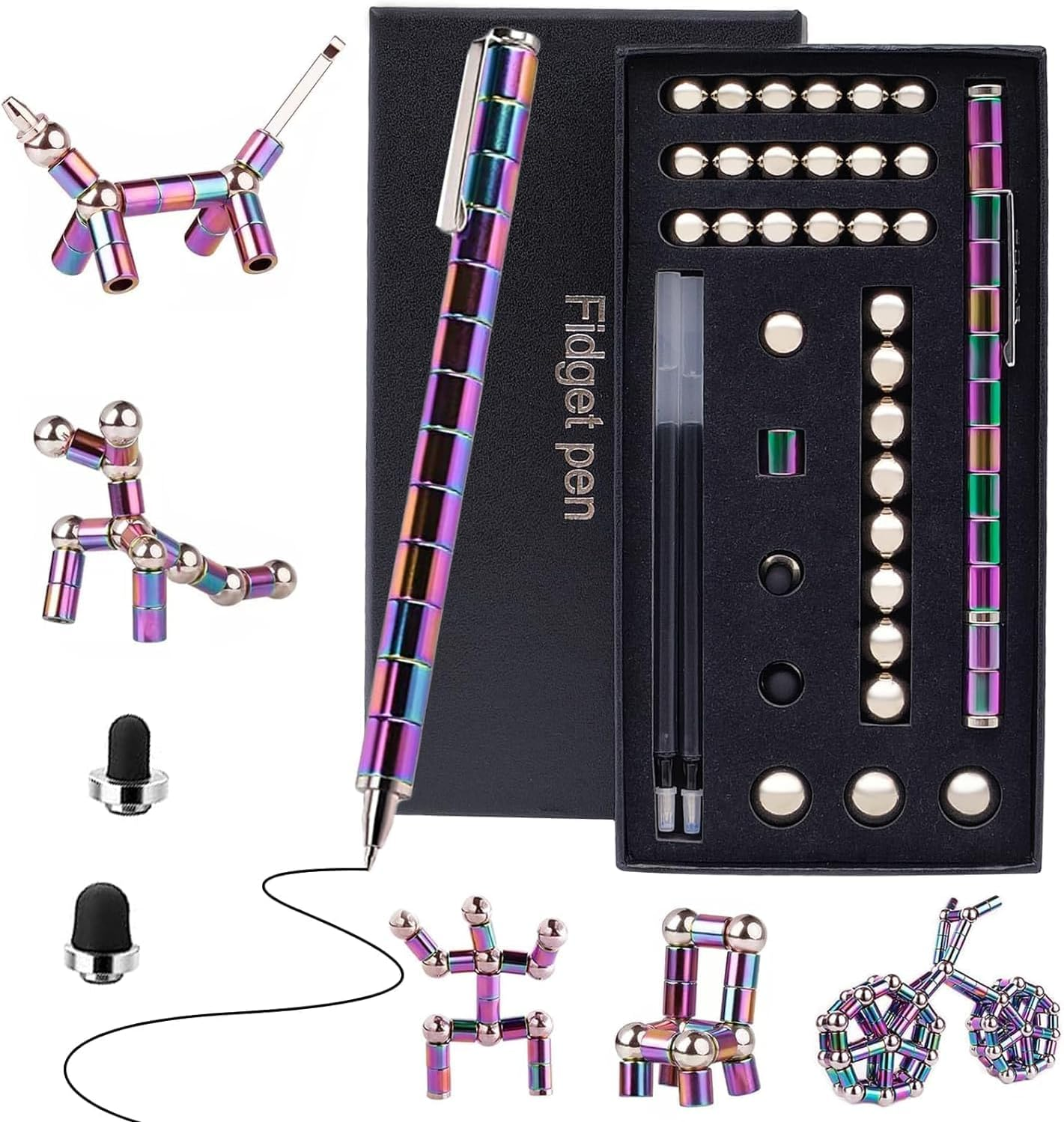 Decompression Fidget Magnetic Pen, Metal Multifunction Writing Ballpoint,Eliminate Pressure Fidget Gadgets, for Men,Kids or Friends Novelty Toy,Gift for Teenage Boys, Best Gift for 8-12 Years Old