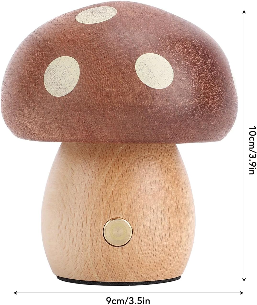 Jectse LED Wooden Mushroom Table Lamp Stepless Dimming Nightstand Lamp for Bedroom Home Decoration image number 6