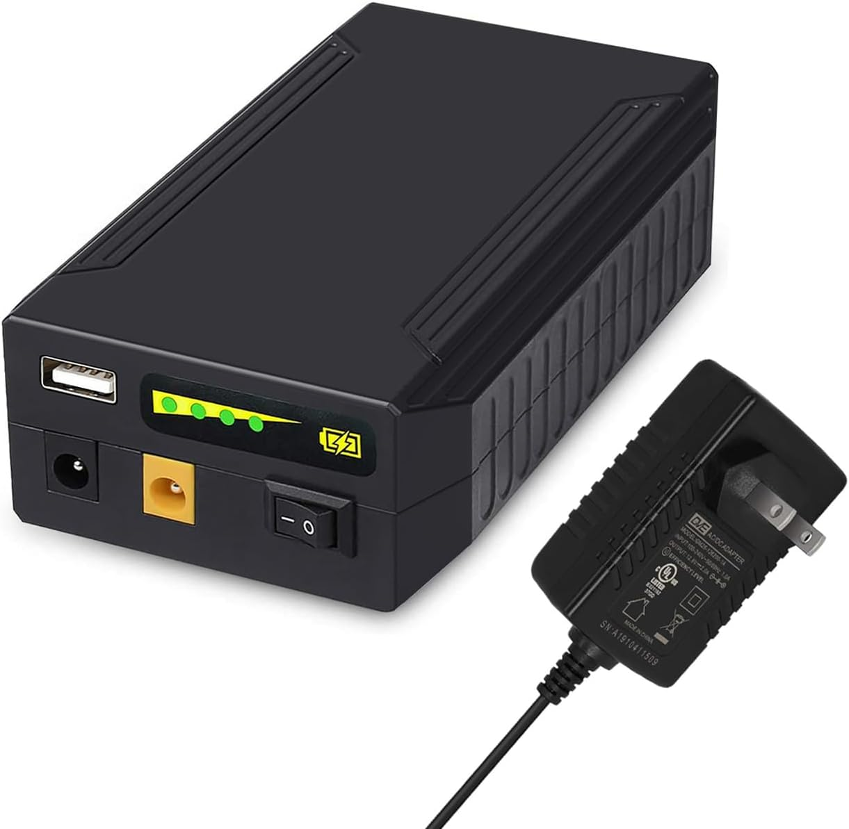 Talentcell Rechargeable 72W 100WH 12V/8300Mah 9V/11000Mah 5V/20000Mah DC Output Lithium Ion Battery Pack for LED Strip and CCTV Camera, Portable Li-Ion Power Bank, Black