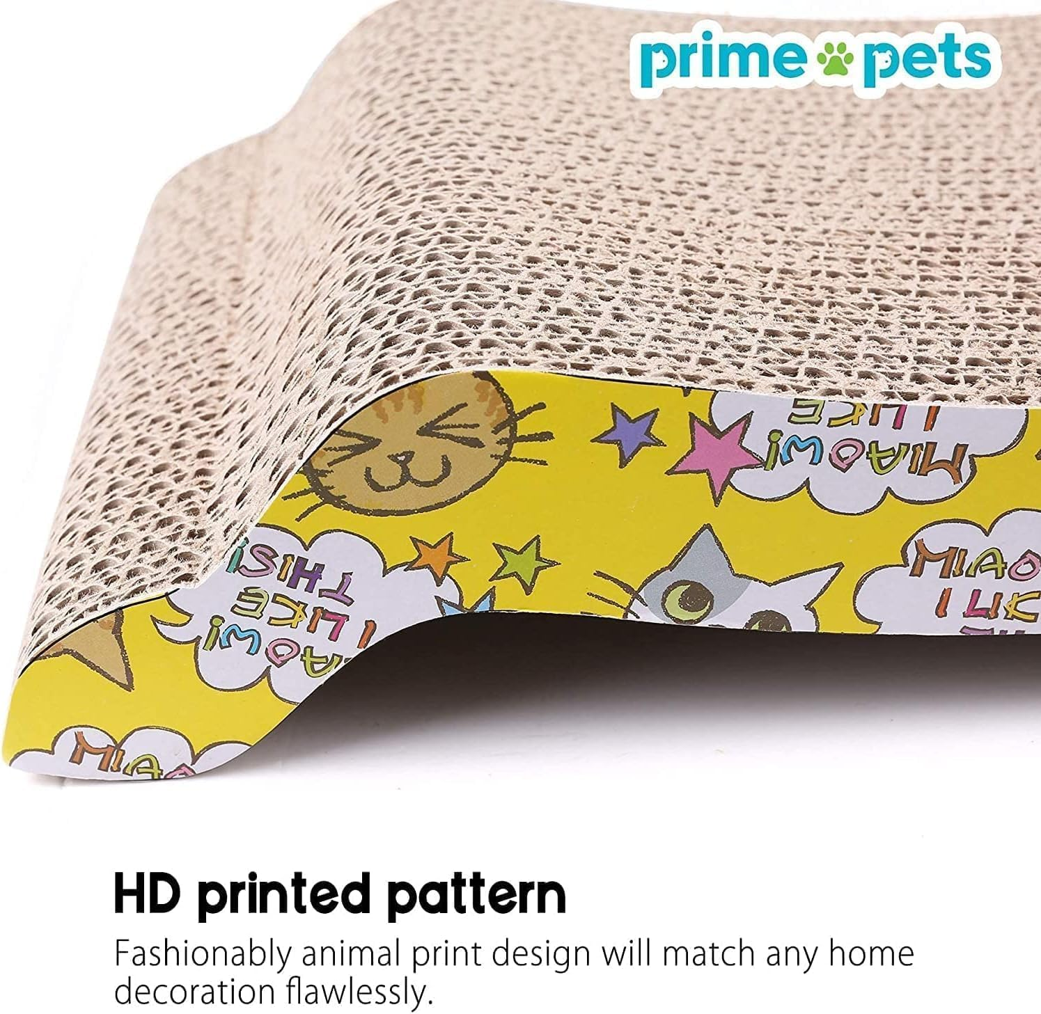 Mumoo Bear Cat Scratching Board 1 Pack with Catnip, 43Cm &times; 21Cm Cartoon Cat Scratcher Cardboard Recycle Corrugated, Replacement Lounge Pad Used for Cat(Upgraded)