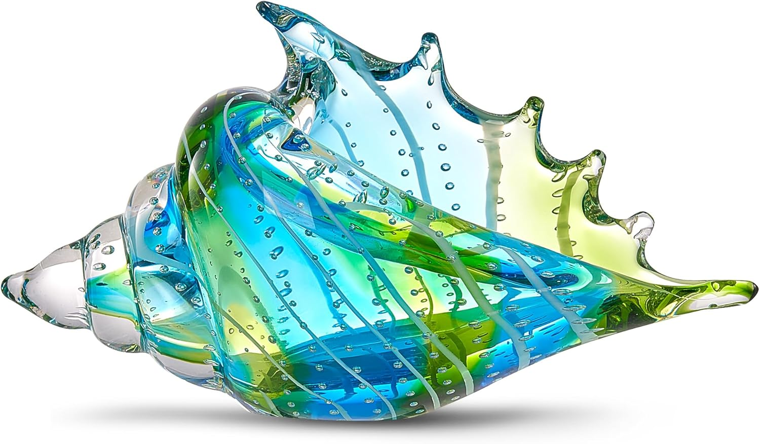 EUSTUMA Hand Blown Glass Octopus Figurine Ornament,Sea Animal Ornament for Fish Tank Aquarium,Sea Animals Collection for Birthday Gift,Glass Office Paperweight for Desk.