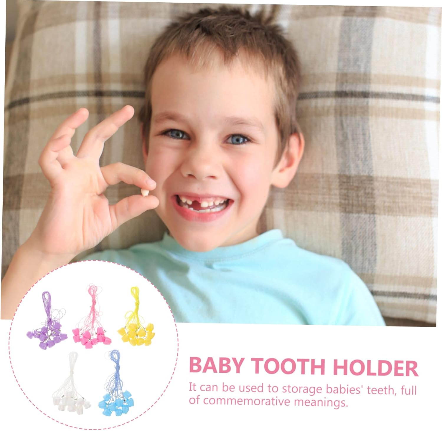 50Pcs Tooth Keepsake Box Adorable Tooth Storage Organizer for Boy Girl Christening Birthday More Random Colors Lightweight Design image number 4