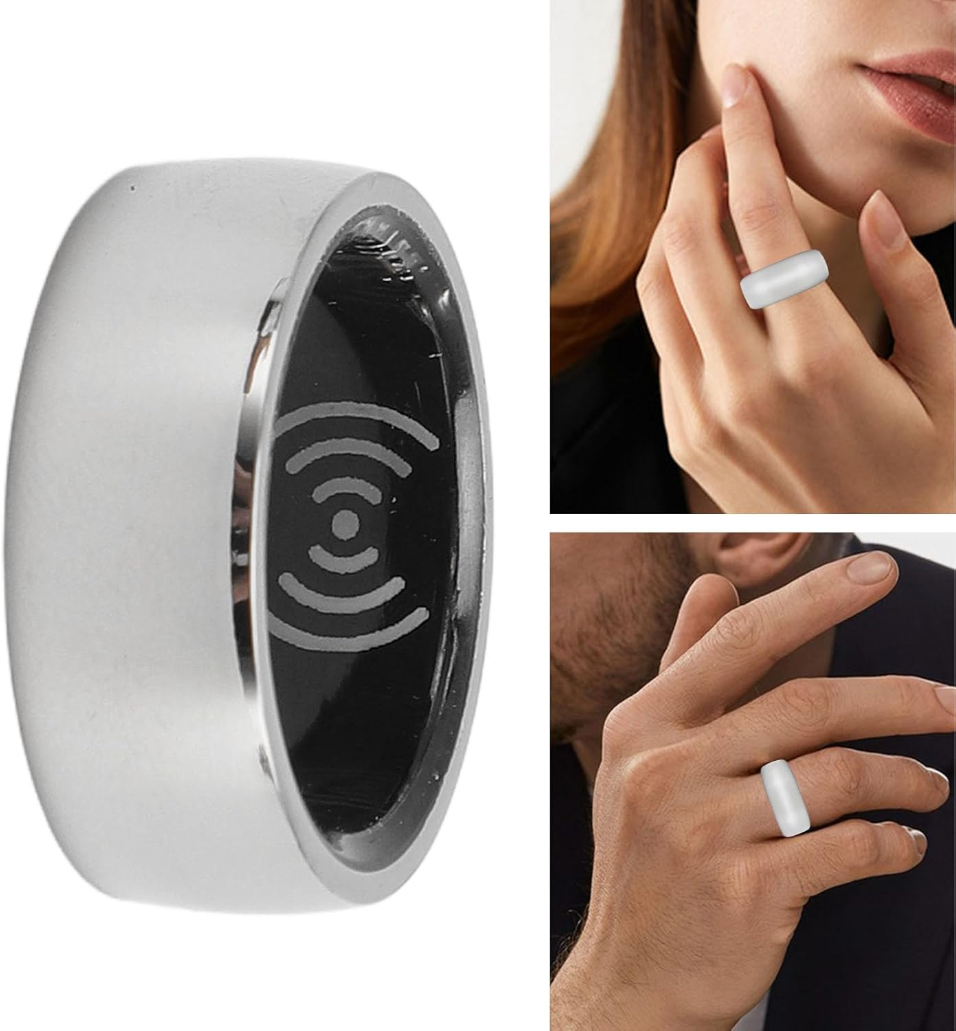 Smart Fitness Tracker Ring with Charger, IP68 Waterproof Heart Monitoring Fitness Ring Pedometer for Sleep Body Temp Heart and Various Health Data, APP for Android Ios (10 Size)