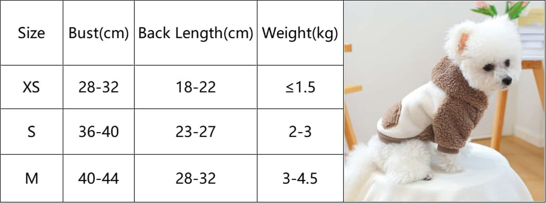 Fuzzy Dog Clothes for Small Doggie Hoodie Thermal Coat Doggie Clothes for Puppy Boy Girl Dog Jacket Sweater Outfit (Coffee, M) image number 1