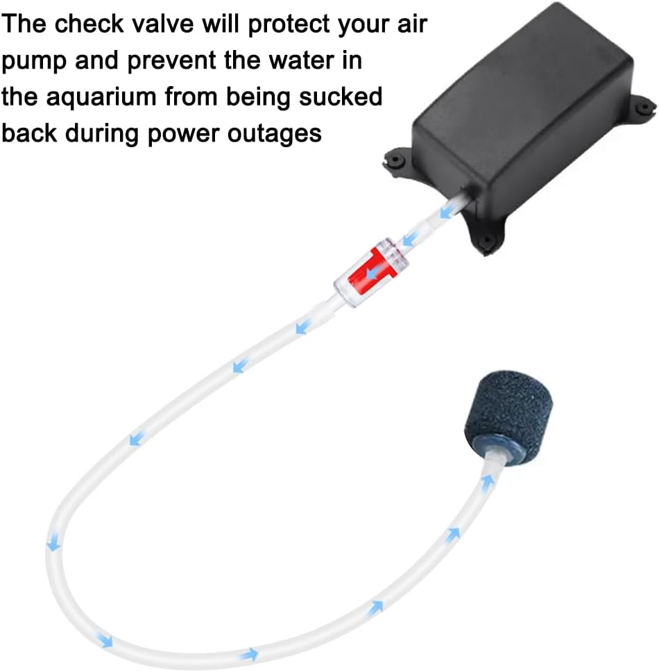 Aquarium Check Valve,Danzix One Way Non-Return Check Valve,Aquarium Air Pump Accessories for 3/16 Inch Airline Tubing-35Pcs (Red) image number 2