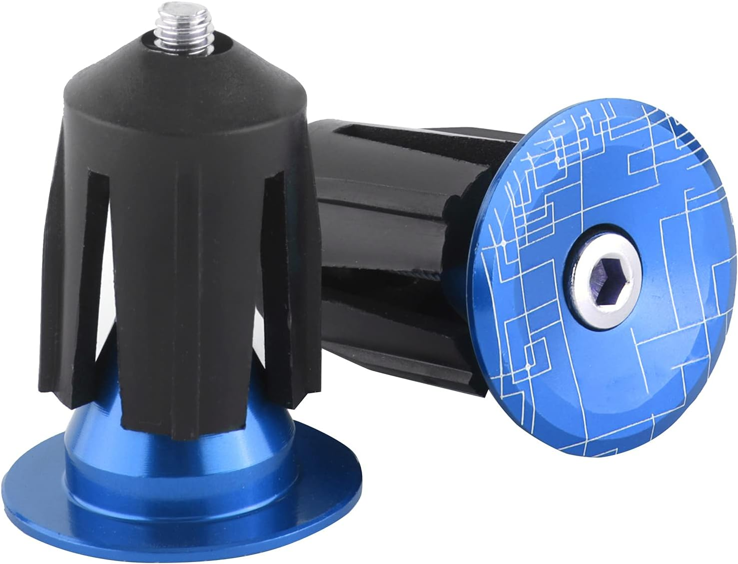 Phefop 2Pcs Bike Handlebar End Plugs Aluminum Alloy Expanding Locking Caps for Road Bike, High Abrasion Resistance Bar End Caps for Enhanced Cycling Experience (Red)