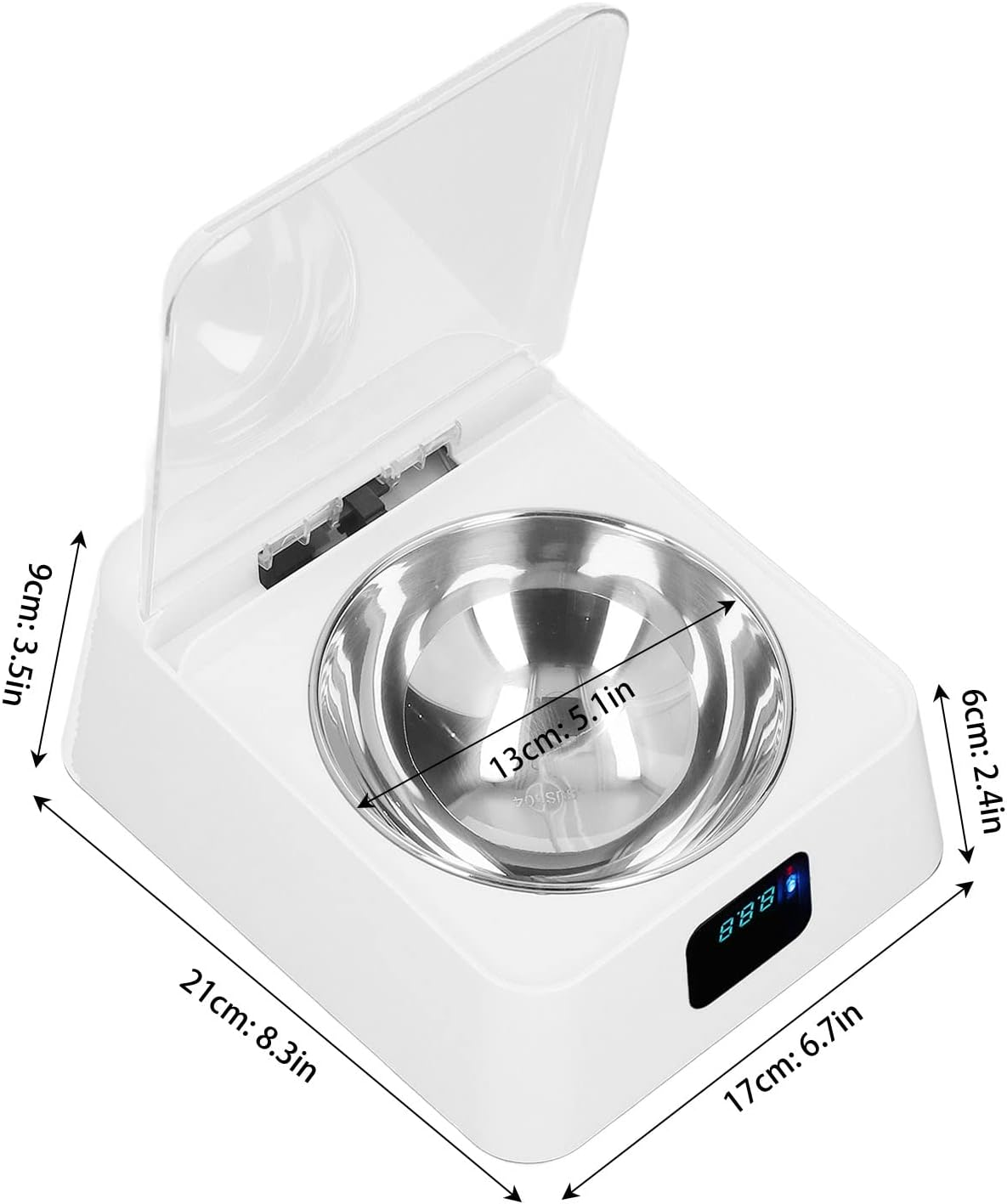Automatic Cat Feeder Pet Smart Feeder Induction Lid Opening Rechargeable Dog Cat Feeding Bowl Cat Food Dispenser for Small Medium Pet 350Ml Pet Dry Food image number 3