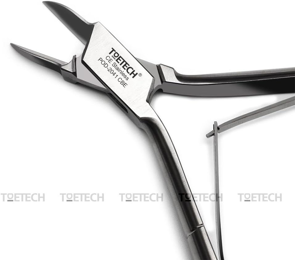 TOETECH&reg; Flame Head Nail Clippers for Men with Thick or INGROWN Toenails Podiatrist Toenail Clipper Set 5 Inch Heavy Duty INOX Flamehead Ingrown Nail Cutter Medical Grade Stainless Steel Premium Quality image number 2