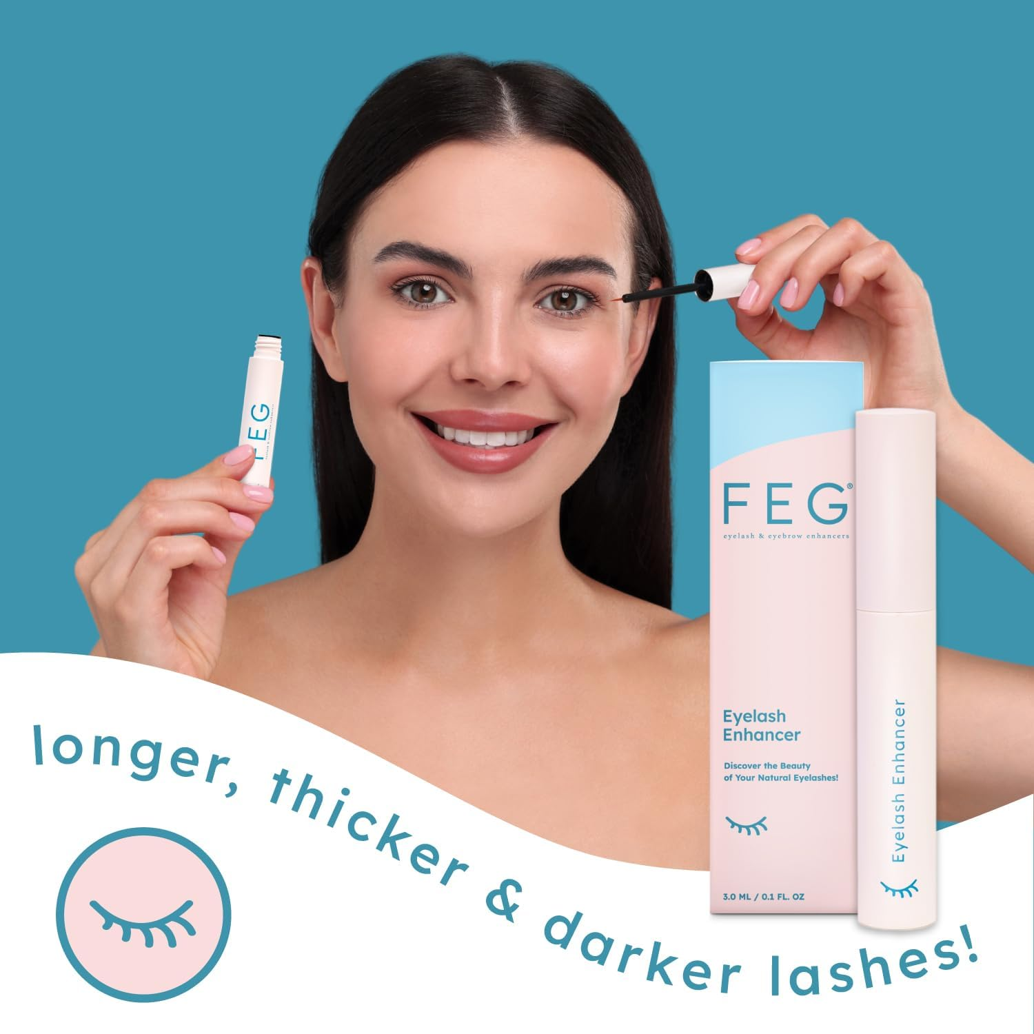 FEG Eyelash Enhancer Eye Lash Rapid Growth Serum Liquid 100% Original 3Ml (3 Pack) image number 3