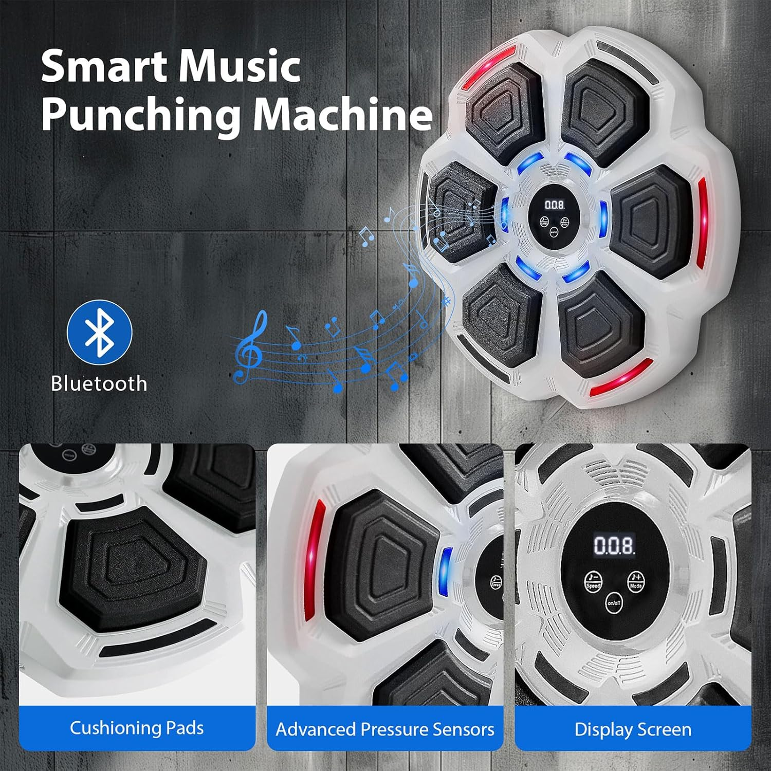 Centra Boxing Machine Music,Smart Punching Box Wall Mounted Electronic Boxing Target,Home Smart Boxing with Bluetooth,Boxing Music Machine Equipment for Kids and Adults image number 3