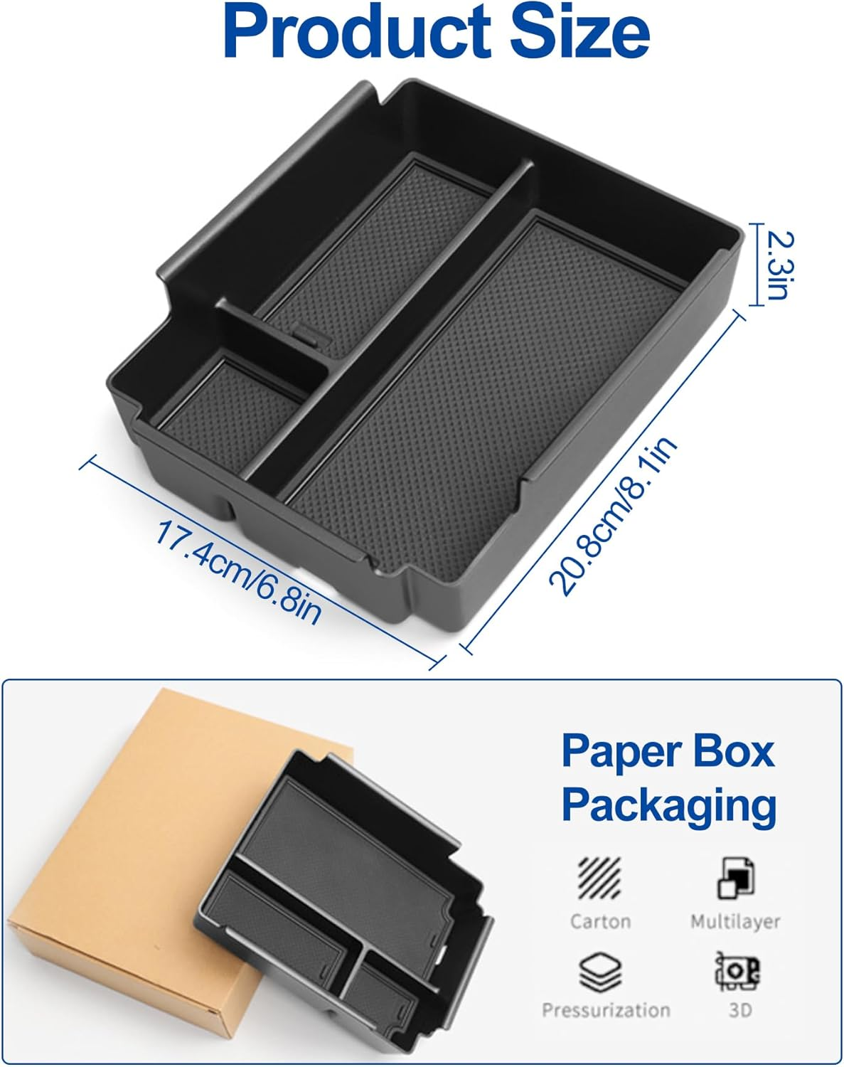 Center Console Organizer, Armrest Box Storage Tray for BYD Shark 6 2025 2024 Auto Pickup Accessories, Waterproof Car Armrest Box Insert Drawer Holder for BYD Pickup image number 3