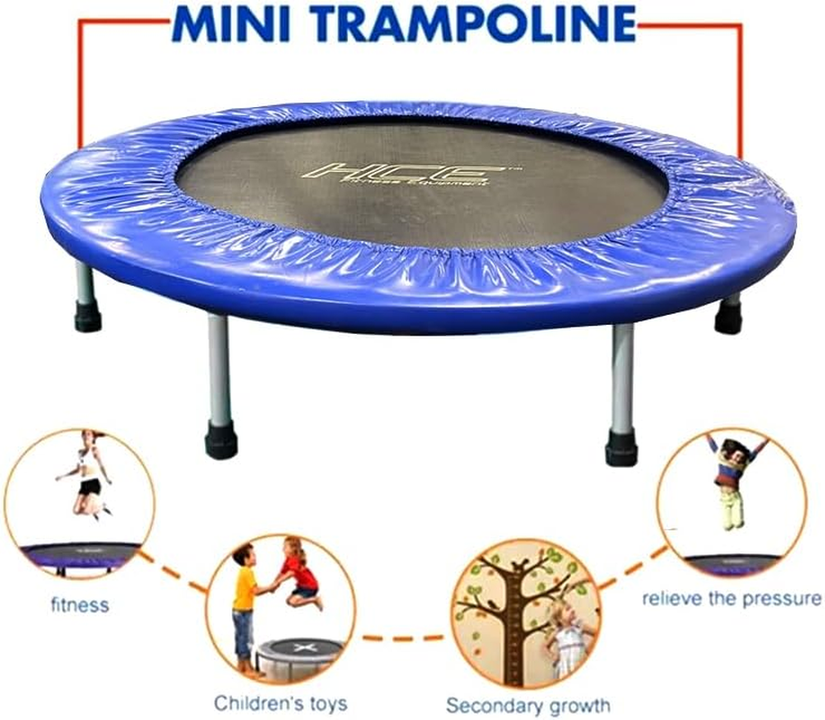 HCE Trampoline for Kids and Adults - 40-Inch, 10-Ft and 14Ft Bouncing Indoor and Outdoor Trampolines with Net Enclosure and Basketball Set image number 2