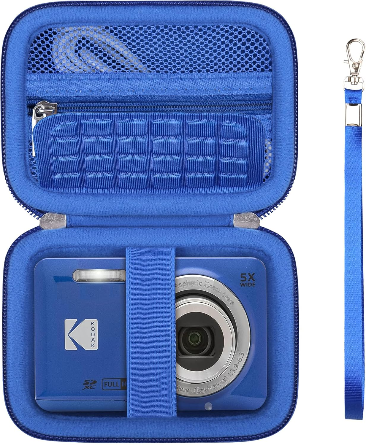 Supmay Digital Camera Case Compatible with Kodak PIXPRO FZ55 FZ45 Friendly Zoom Digital Camera, Vlogging Camera Storage Holder Travel Bag with Mesh Pocket for Battery, USB Cable, SD Card, Pink