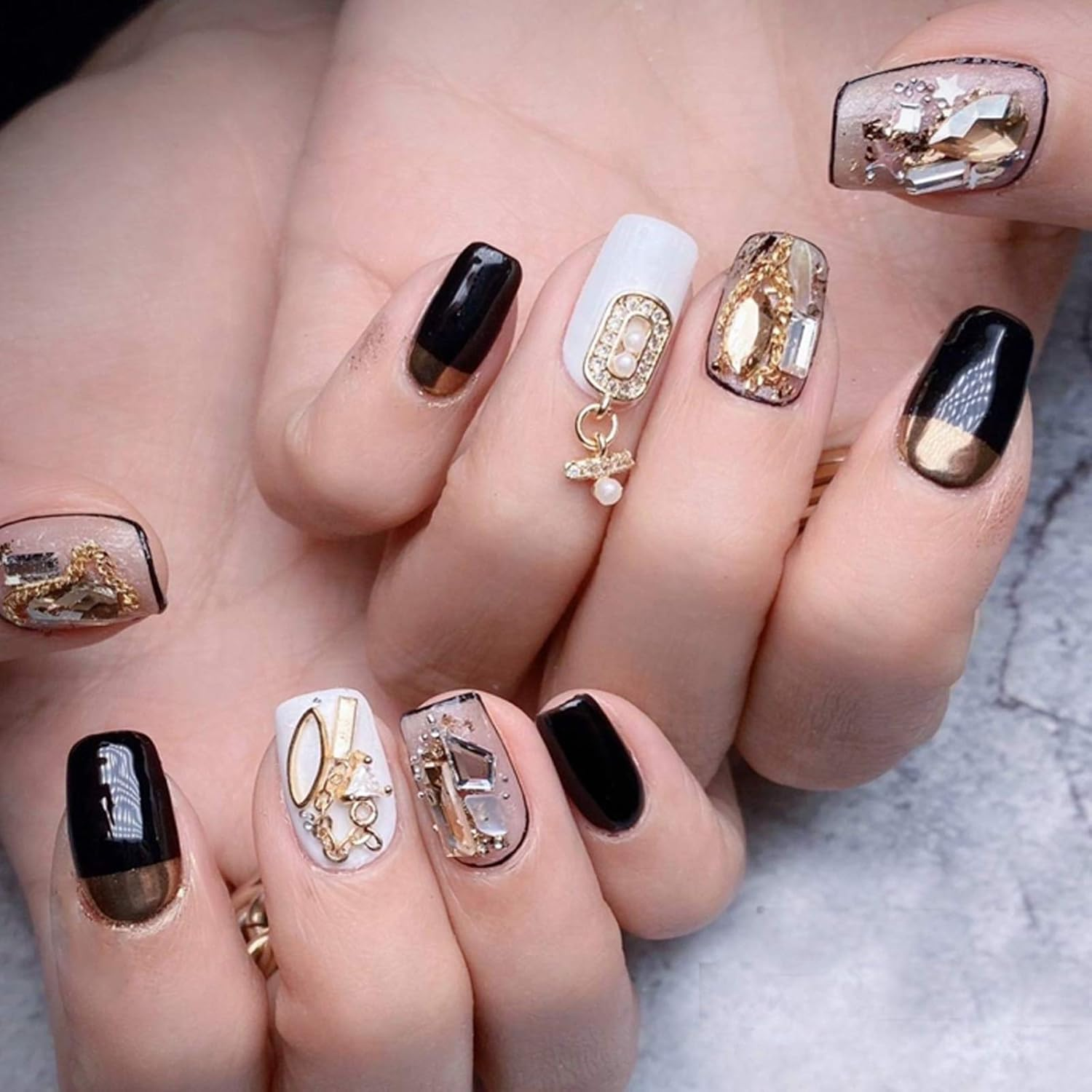 1 Box Nail Art Rhinestone Flat-Back Rhinestone Super DIY Champagne Flash Nail Decoration Square Crystal image number 3