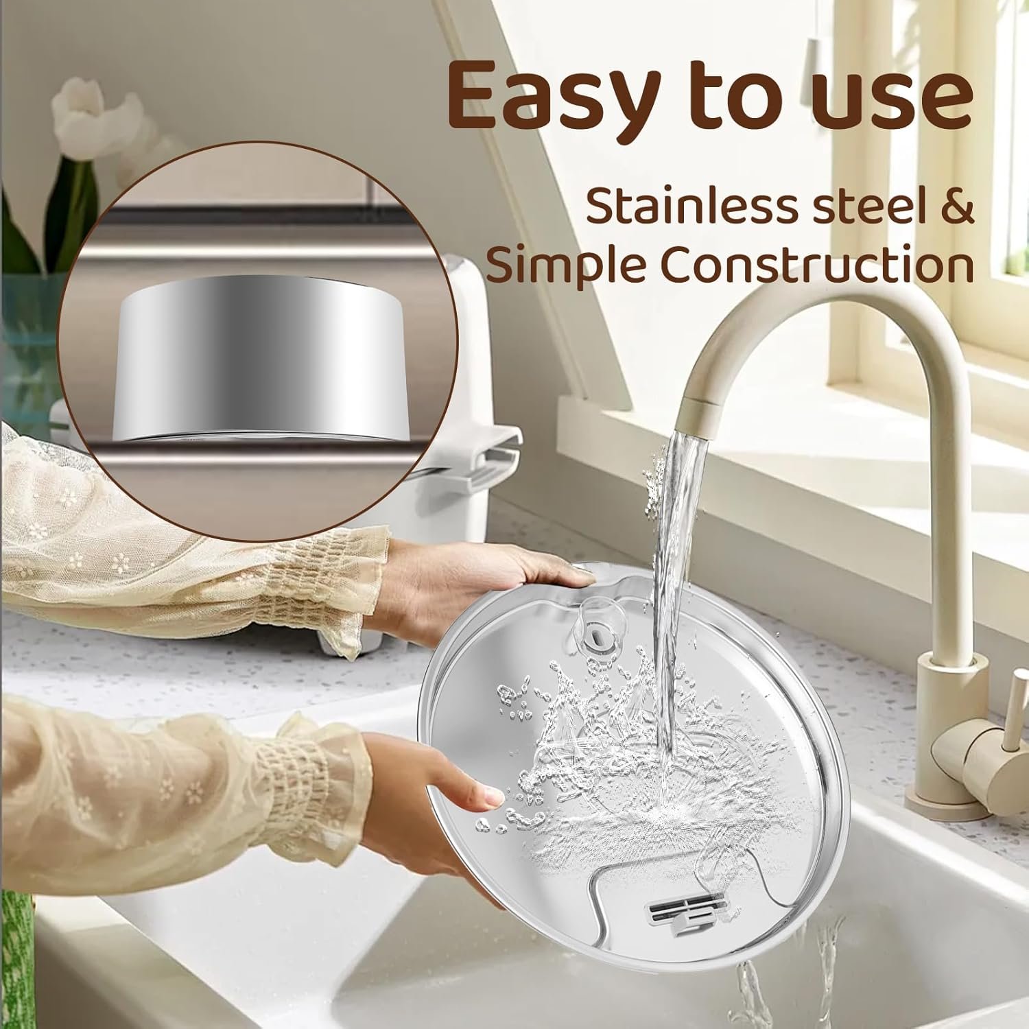 Dog Water Fountain for Large Dogs: 7L/236Oz/1.8G Dog Fountain Stainless Steel - Big Cat Drinking Fountain Indoor - Super Quiet Water Fountain for Dogs inside - for Large Dog Cats & Multi-Pet Home image number 4