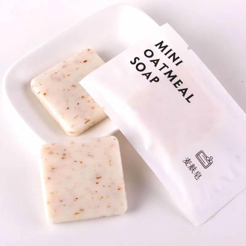 20G(0.7Ounce) Portable Travel Size Mini Square Oatmeal Soap for Bathing Cleaning Skin Hands Hotel (10) image number 1