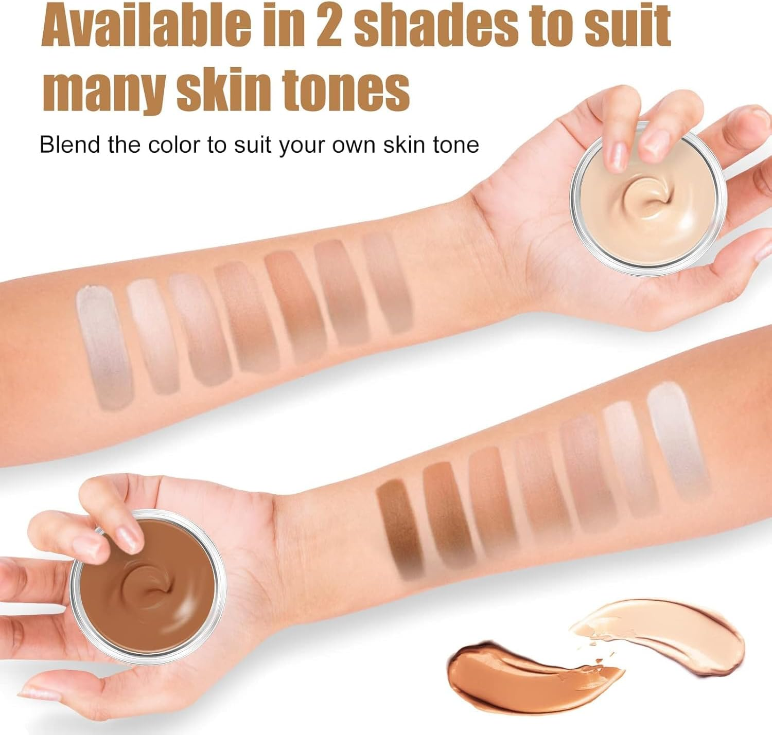 Tattoo Concealer, 2 Colors Tattoo Cover up Makeup Waterproof Sweatproof, Invisible Skin Concealer Set, Long Lasting Suitable for Tattoo, Dark Spots, Scars, Vitiligo image number 5