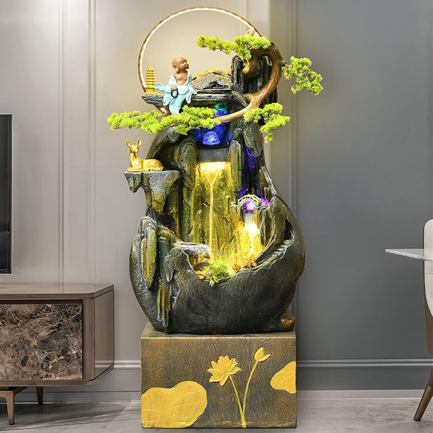 Outdoor Fountain Circulating Water Fish Pond Fountain Decoration Living Room Feng Shui Ball Courtyard Garden Landscaping(Medium) image number 1