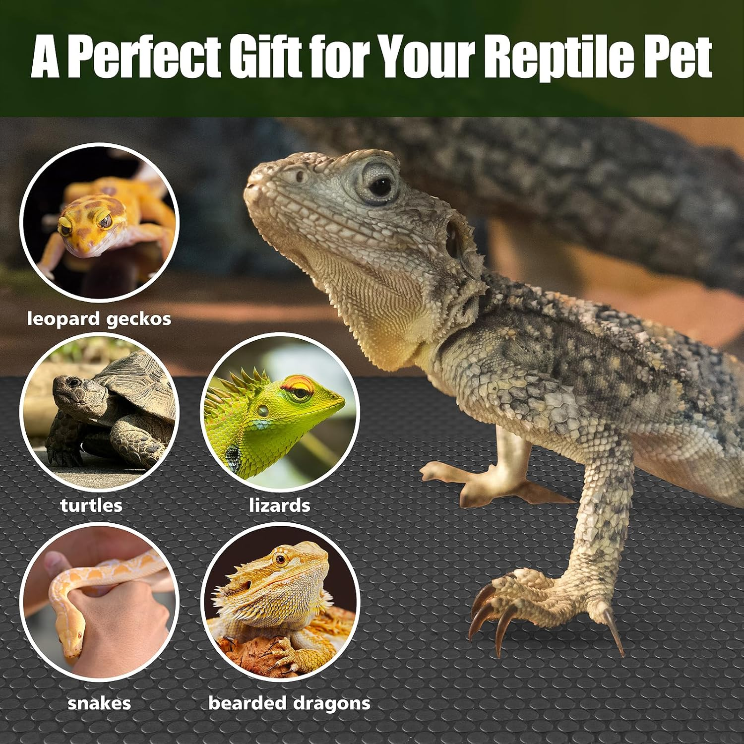 Reptile Carpet, Bearded Dragon Tank Accessories Reptile Mat, Reptile Terrarium Substrate for Leopard Gecko, Lizard, Bearded Dragon Tank Flooring (17.7"X 118") image number 1