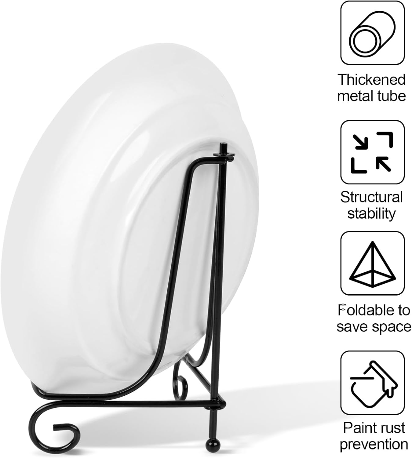 Vivinin 6 Pack Metal Plate and Picture Frame Stands - 5 Inch Display Holder for Art, Photos, Books and Platter image number 3
