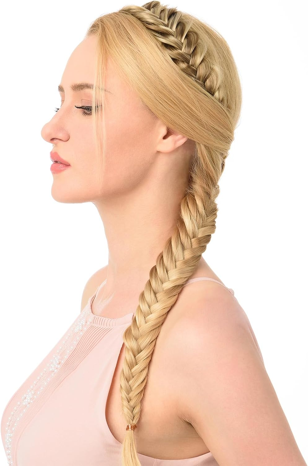 Gledola Messy Synthetic Hair Braided Headband Classic Chunky Wide Braided Headband (Dark Blonde) image number 3
