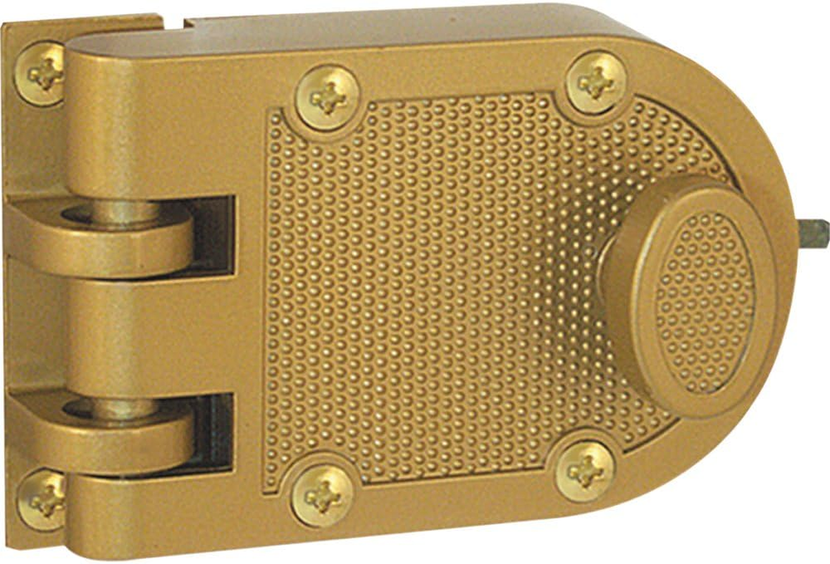 Prime-Line Products U 9970 Jimmy-Resistant Deadlock, Diecast, Brass Color, Angle Strike, Single Cylinder