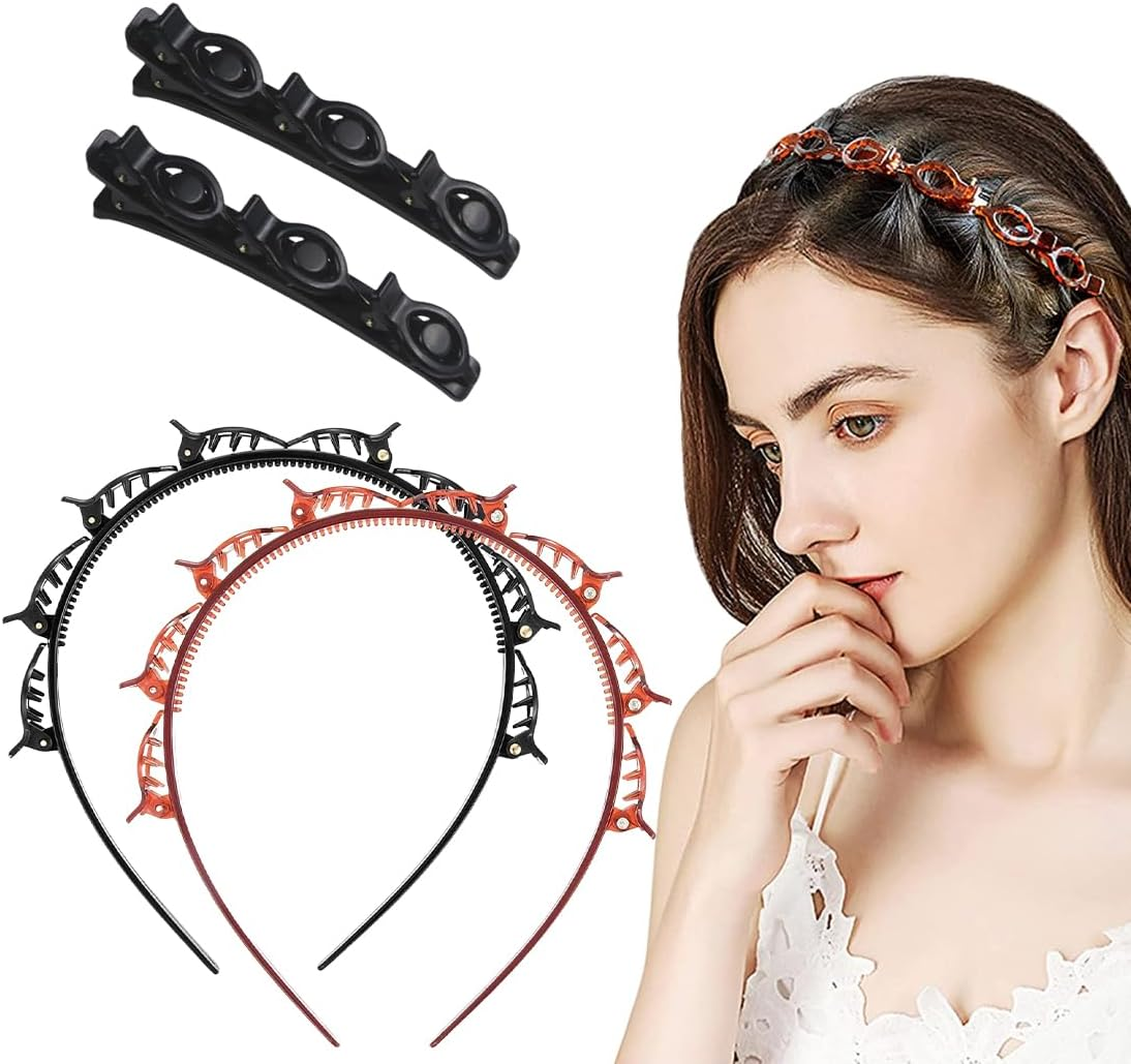Bangs Hairstyle Hairpin, Headband with Clips and Prongs for Women, Hairstyle Aid Headband with Clips, Hairpins Hairdressing Supplies Women image number 5