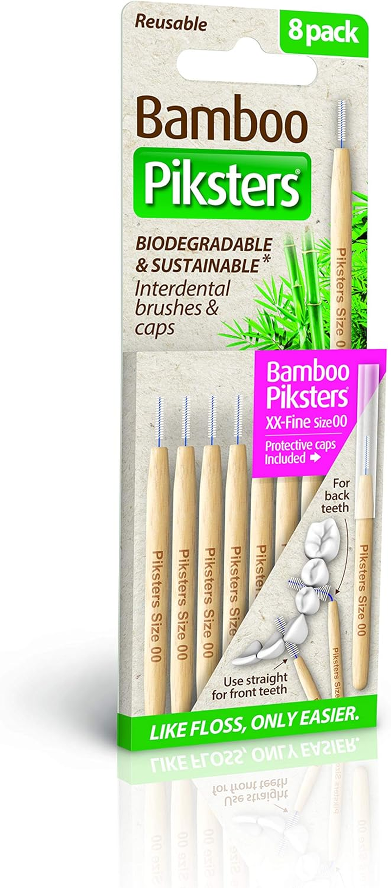 Piksters Bamboo Biodegradable and Sustainable Interdental Brush 8 Pieces Pack, Size 5 image number 2